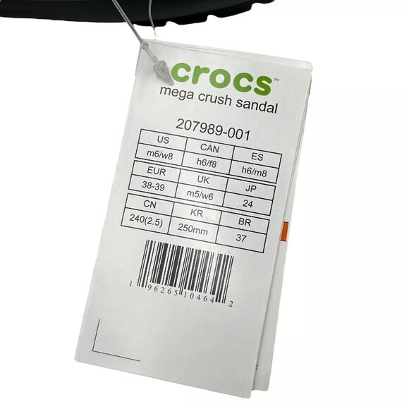 Crocs Women's Mega Crush Sandal Size 8 Black Chunky Platform Water Resistant - Picture 10 of 11